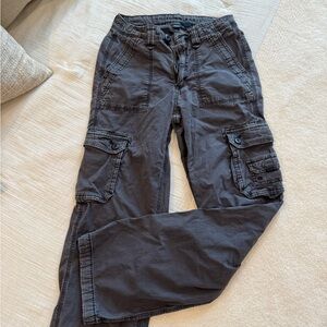 American Eagle Outfitters Women's Straight Leg Cargo Pants - Dark Gray